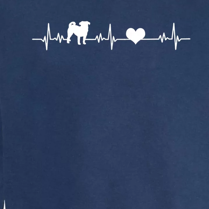 Pug Heartbeat Pug Love Dog Dog Frequency Ekg Garment-Dyed Sweatshirt