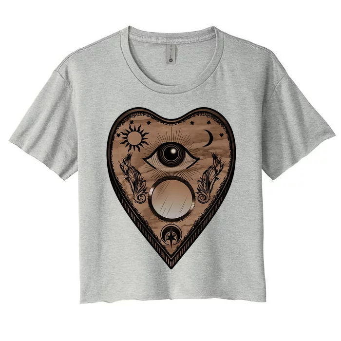 Planchette Halloween Paranormal Spirit Board Gothic Horror Gift Women's Crop Top Tee