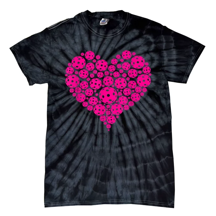 Pickleball Heart Pickleball Game Marker Players Tie-Dye T-Shirt