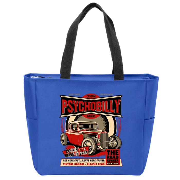 Psychobilly Hotrod Zip Tote Bag