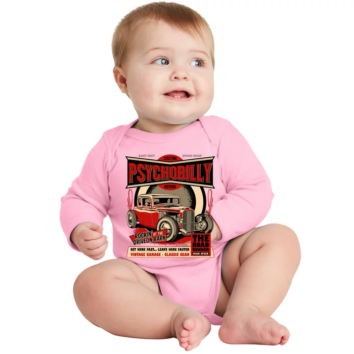 Psychobilly Hotrod Baby Long Sleeve Bodysuit