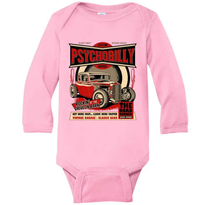 Psychobilly Hotrod Baby Long Sleeve Bodysuit