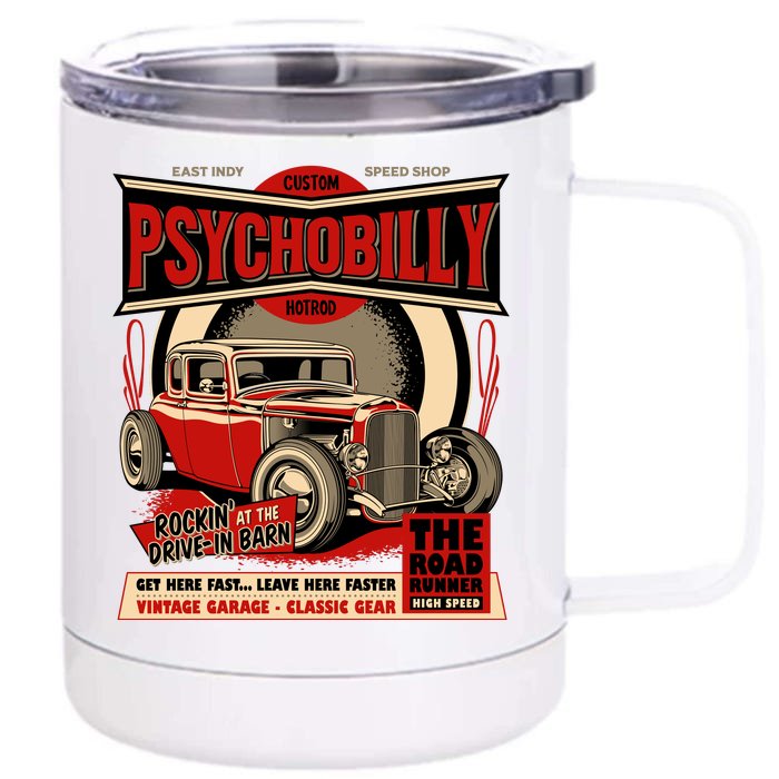 Psychobilly Hotrod Front & Back 12oz Stainless Steel Tumbler Cup