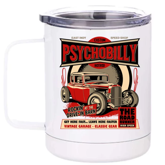 Psychobilly Hotrod Front & Back 12oz Stainless Steel Tumbler Cup