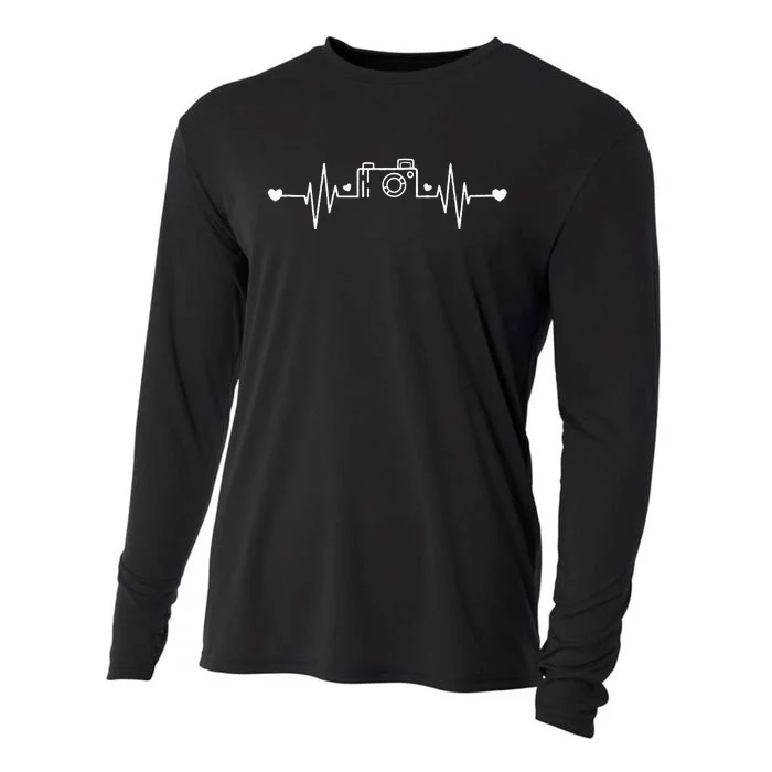 Photographer Heartbeat Photography Lovers Camera Novelty Cooling Performance Long Sleeve Crew