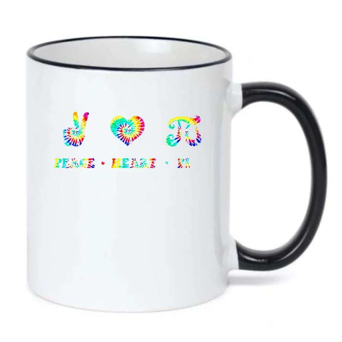 Peace Heart Pi Math Teacher Pi Day Tie Dye Mathematics Black Color Changing Mug