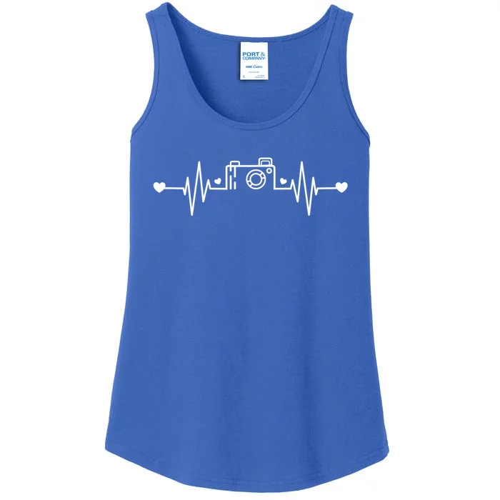 Photographer Heartbeat Photography Lovers Camera Novelty Gift Ladies Essential Tank