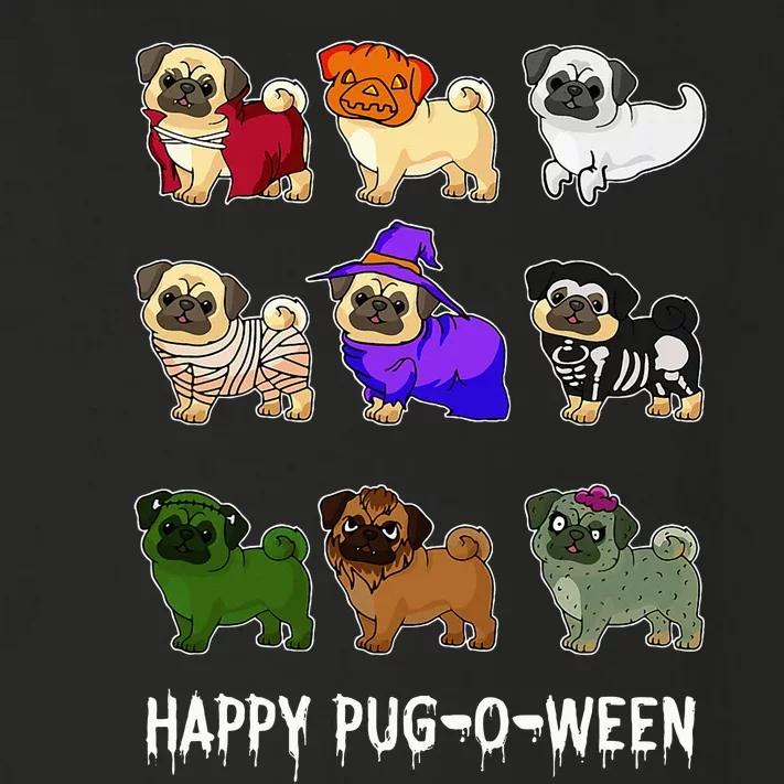 Pug Happy Pugoween Halloween Cute Spooky Costume Gift Toddler Long Sleeve Shirt