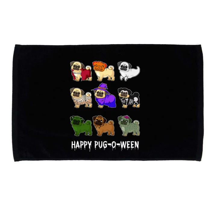 Pug Happy Pugoween Halloween Cute Spooky Costume Gift Microfiber Hand Towel