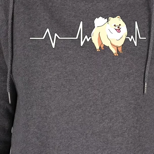 Pomeranian Heartbeat Pomeranian Gift Pomeranian Womens Funnel Neck Pullover Hood