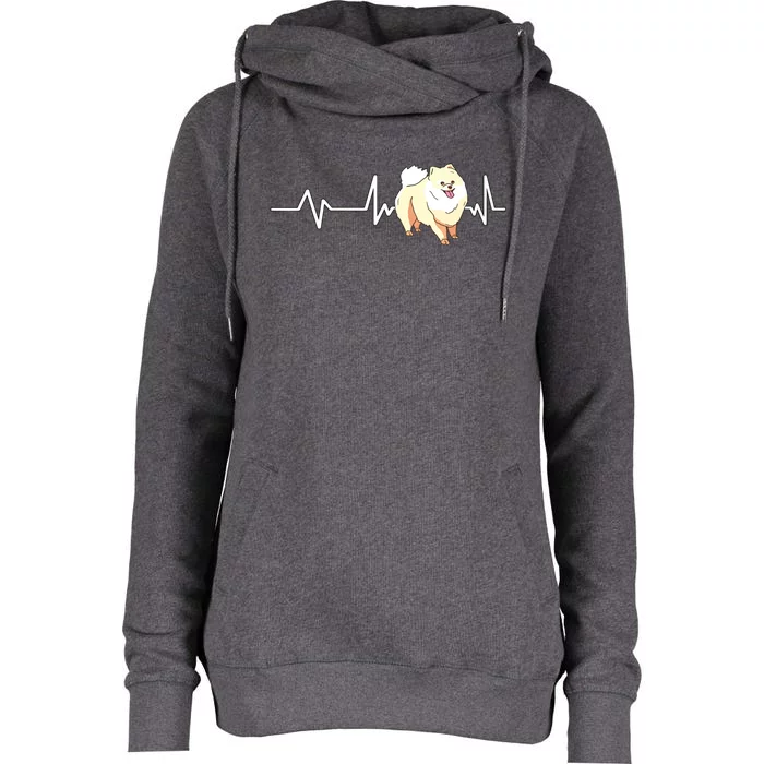 Pomeranian Heartbeat Pomeranian Gift Pomeranian Womens Funnel Neck Pullover Hood