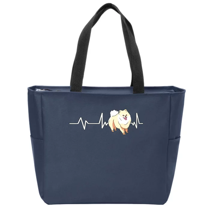 Pomeranian Heartbeat Pomeranian Gift Pomeranian Zip Tote Bag