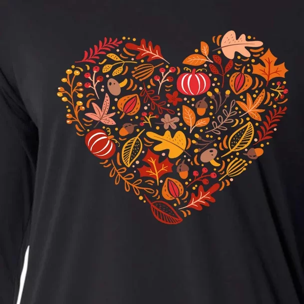 Pumpkin Heart Cooling Performance Long Sleeve Crew