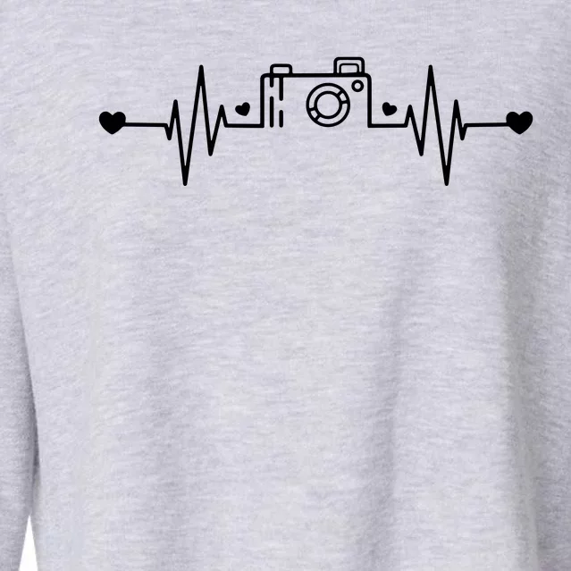 Photographer Heartbeat Photography Lovers Camera Novelty Cropped Pullover Crew