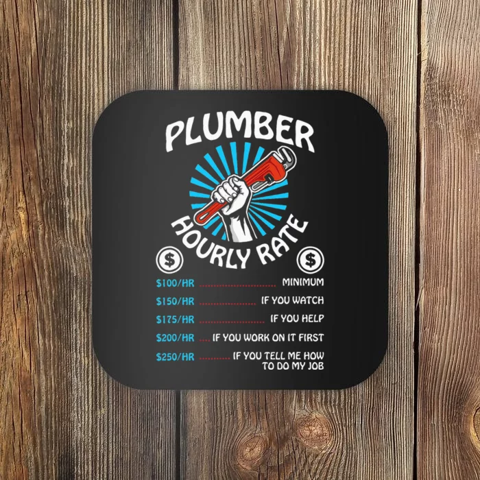 Plumbers Hourly Rate Funny Plumbing Plumber Gift Coaster