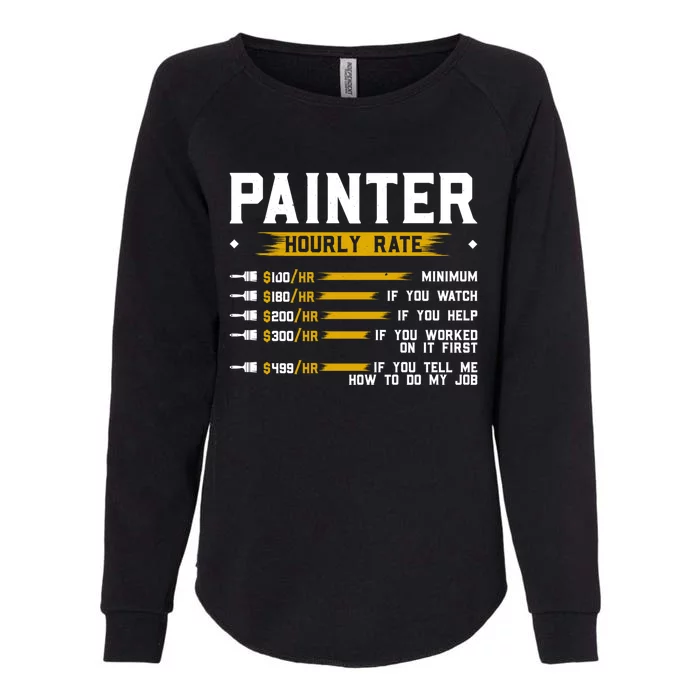 Painter Hourly Rate Funny Painting Professional Painter Cool Gift Womens California Wash Sweatshirt