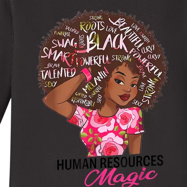 Proud Human Resources That Magic Black Afro HR Job Pride Baby Long Sleeve Bodysuit