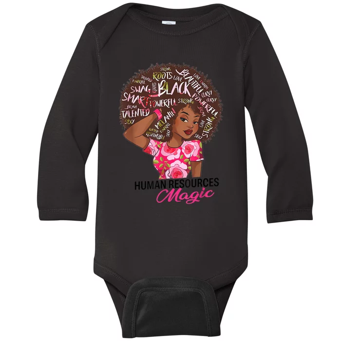 Proud Human Resources That Magic Black Afro HR Job Pride Baby Long Sleeve Bodysuit