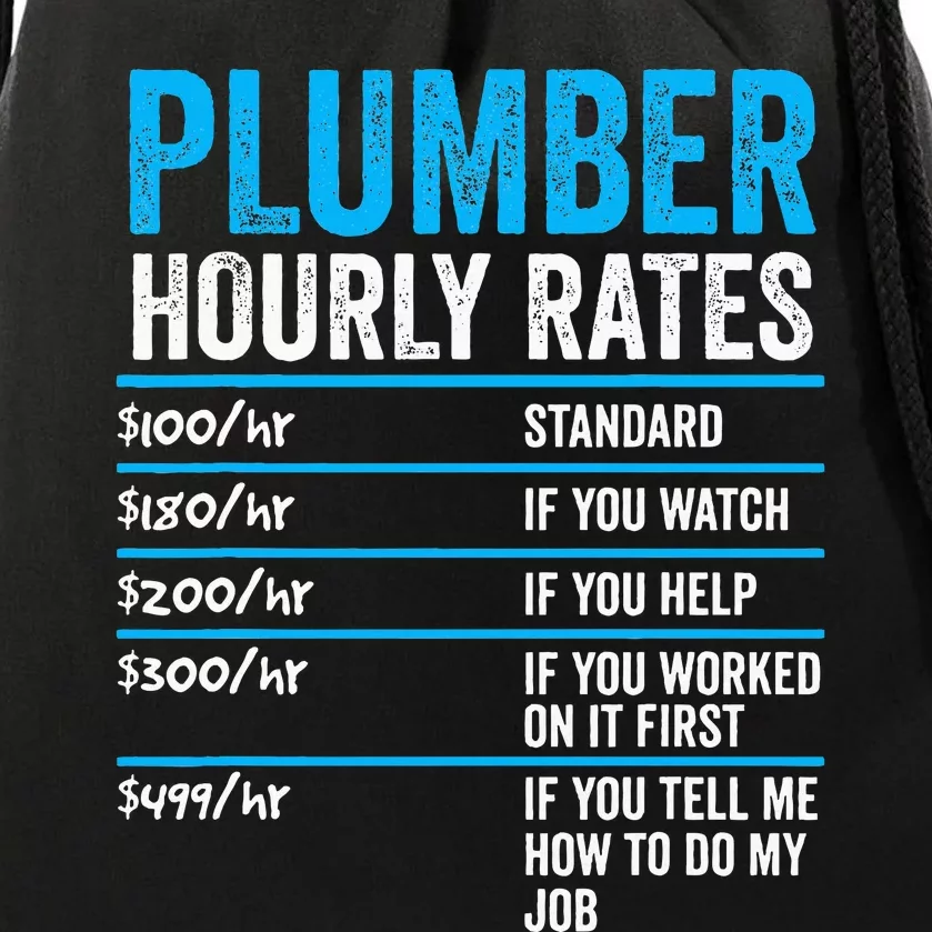 Plumber Hourly Rate Funny Description Of Services With Price Drawstring Bag