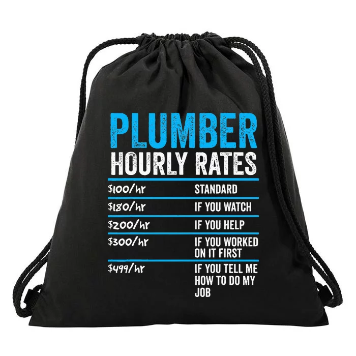 Plumber Hourly Rate Funny Description Of Services With Price Drawstring Bag