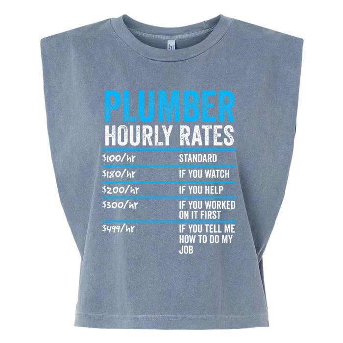 Plumber Hourly Rate Funny Description Of Services With Price Garment-Dyed Women's Muscle Tee