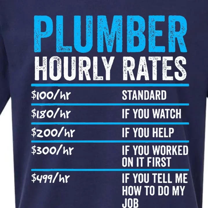 Plumber Hourly Rate Funny Description Of Services With Price Sueded Cloud Jersey T-Shirt