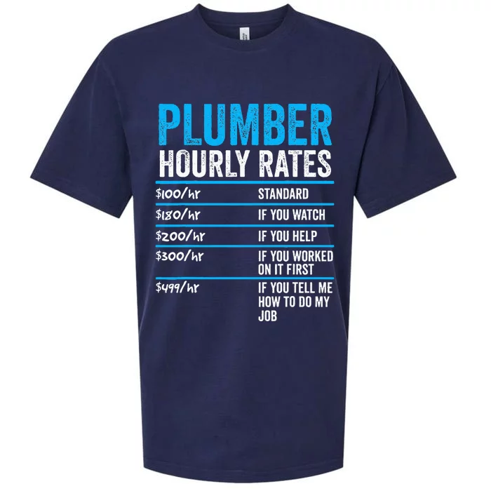 Plumber Hourly Rate Funny Description Of Services With Price Sueded Cloud Jersey T-Shirt