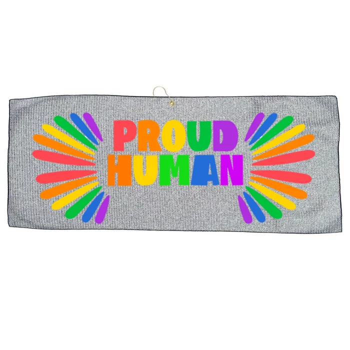 Proud Hu Rainbow Valentine Colorful For Lgbtq Community Gift Large Microfiber Waffle Golf Towel