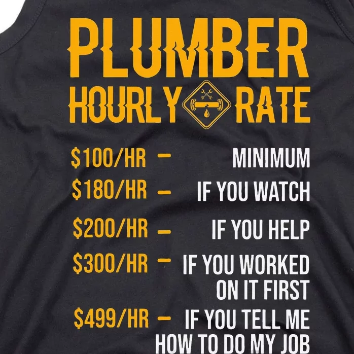 Plumber Hourly Rate Plumber Tank Top