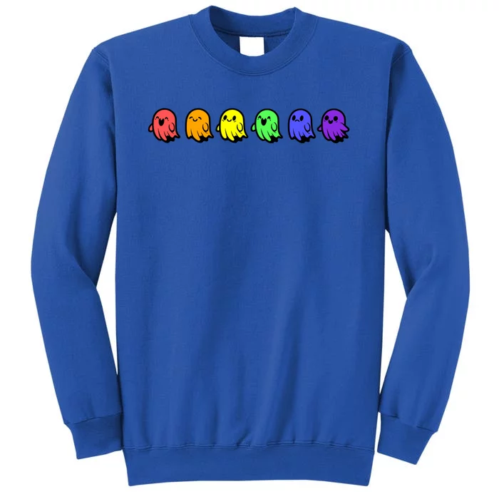 Pride Halloween Rainbow Ghost Spooky Season Graphic Tall Sweatshirt