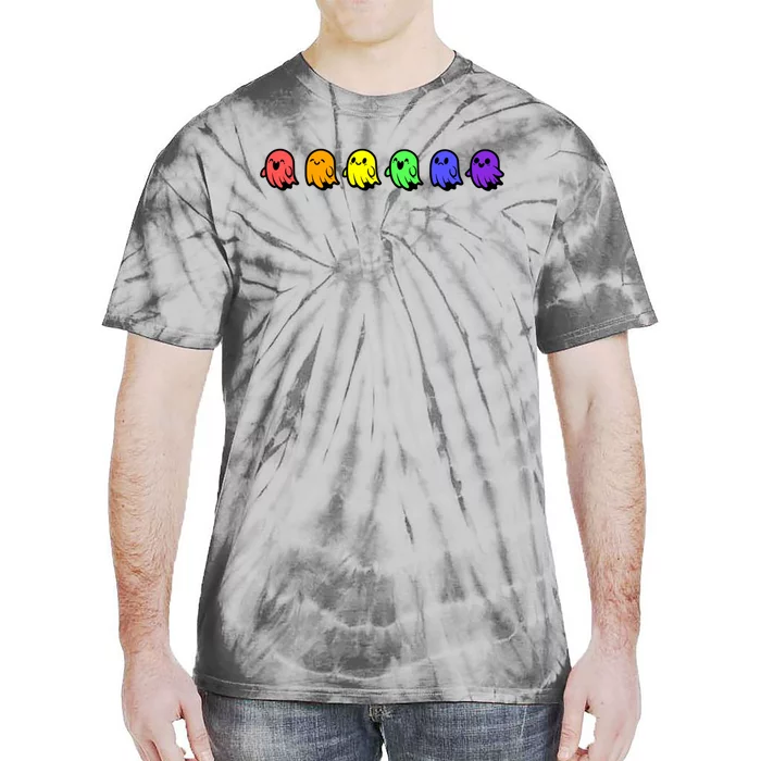 Pride Halloween Rainbow Ghost Spooky Season Graphic Tie-Dye T-Shirt