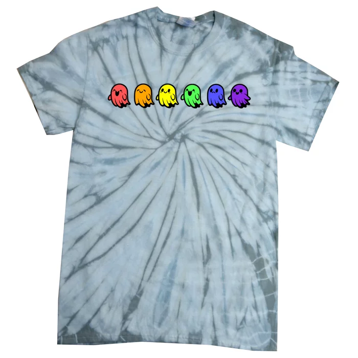 Pride Halloween Rainbow Ghost Spooky Season Graphic Tie-Dye T-Shirt