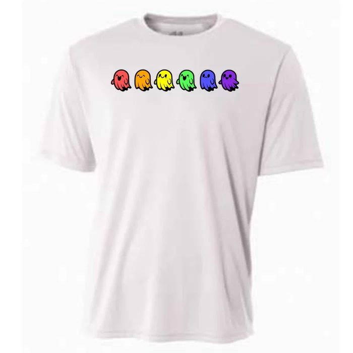 Pride Halloween Rainbow Ghost Spooky Season Graphic Cooling Performance Crew T-Shirt