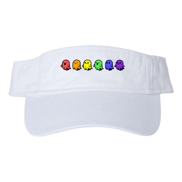 Pride Halloween Rainbow Ghost Spooky Season Graphic Valucap Bio-Washed Visor