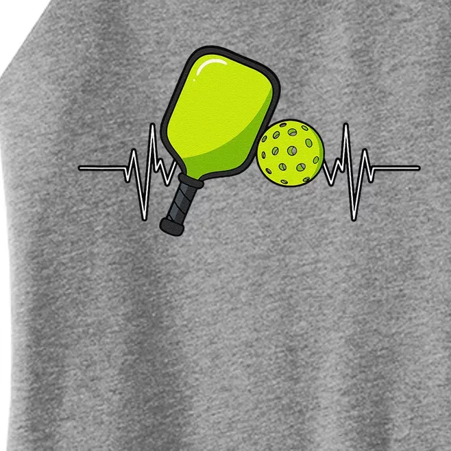 Pickleball Heartbeat Racket Sports Lovers Paddleball Players Women’s Perfect Tri Rocker Tank