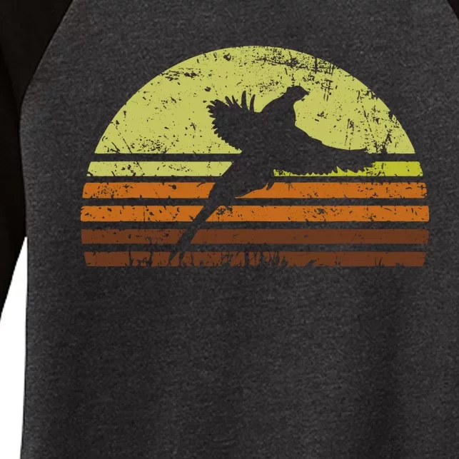 Pheasant Hunting South Dakota Upland Bird Game Hunter Retro Women's Tri-Blend 3/4-Sleeve Raglan Shirt