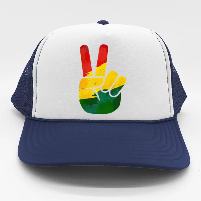 Peace Hand Sign Juneteenth Day Black Pride Trucker Hat