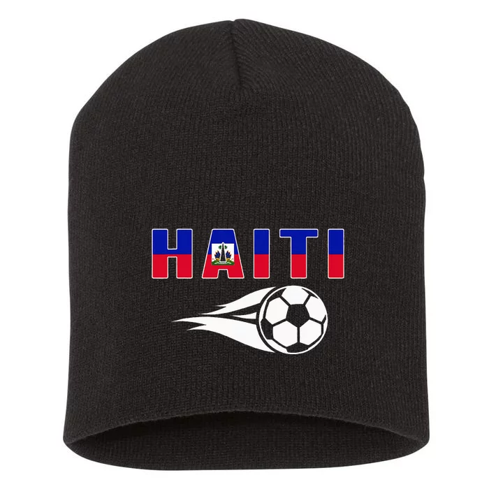 Proud Haiti Soccer Fans Jersey Haitian Flag Football Lovers Short Acrylic Beanie