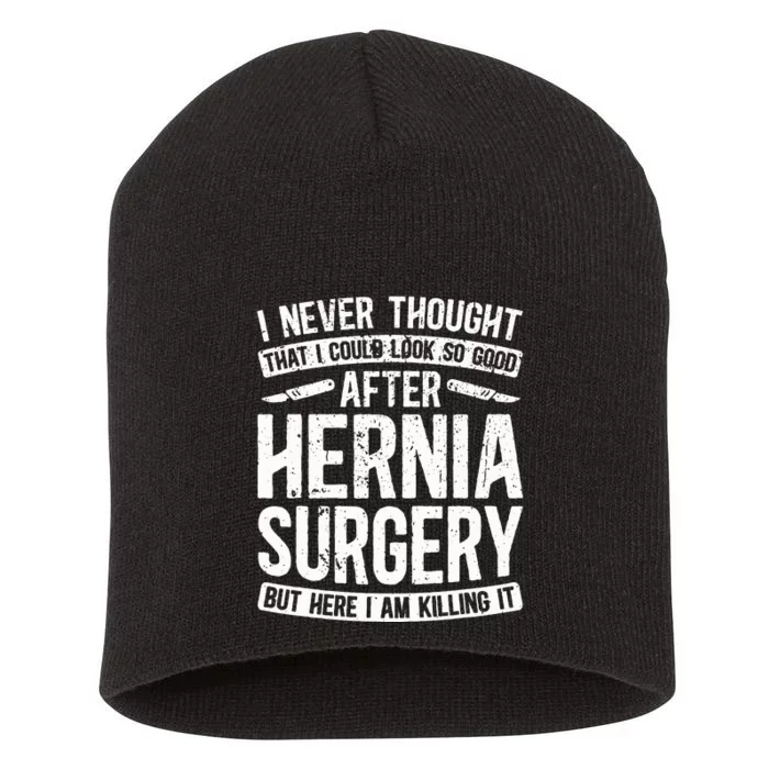 Post Hernia Surgery Recovery Funny Hernia Repair Recovery Short Acrylic Beanie