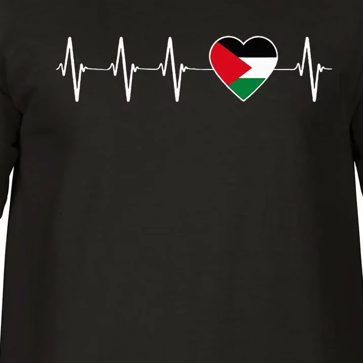 Palestinian Heartbeat Support I Love Palestine Flag Gift Comfort Colors T-Shirt