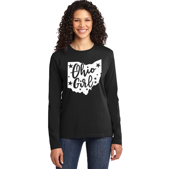 Proud Home State Lover Ohio Girl Ladies Long Sleeve Shirt