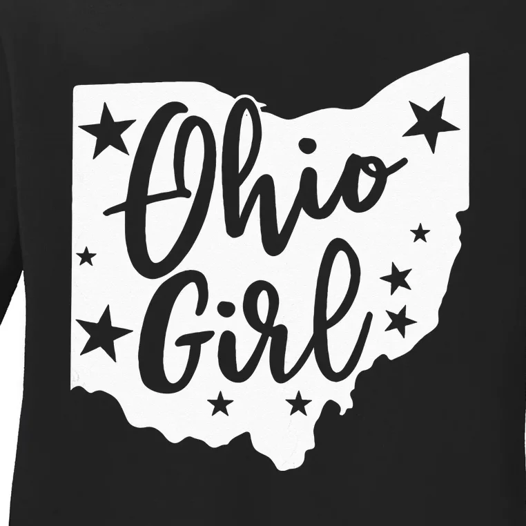 Proud Home State Lover Ohio Girl Ladies Long Sleeve Shirt