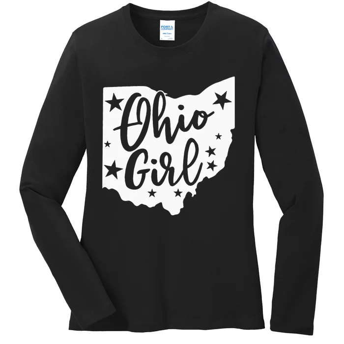 Proud Home State Lover Ohio Girl Ladies Long Sleeve Shirt