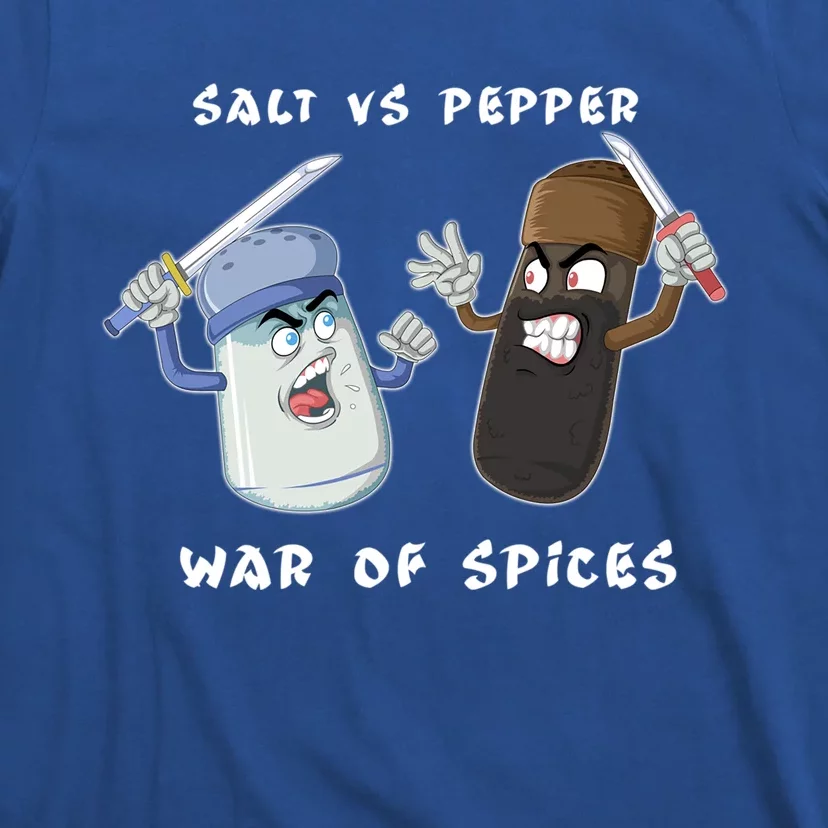 Pun Humor Salt Vs Pepper Deadly Weapon Cartoon Spices Salt Gift T-Shirt