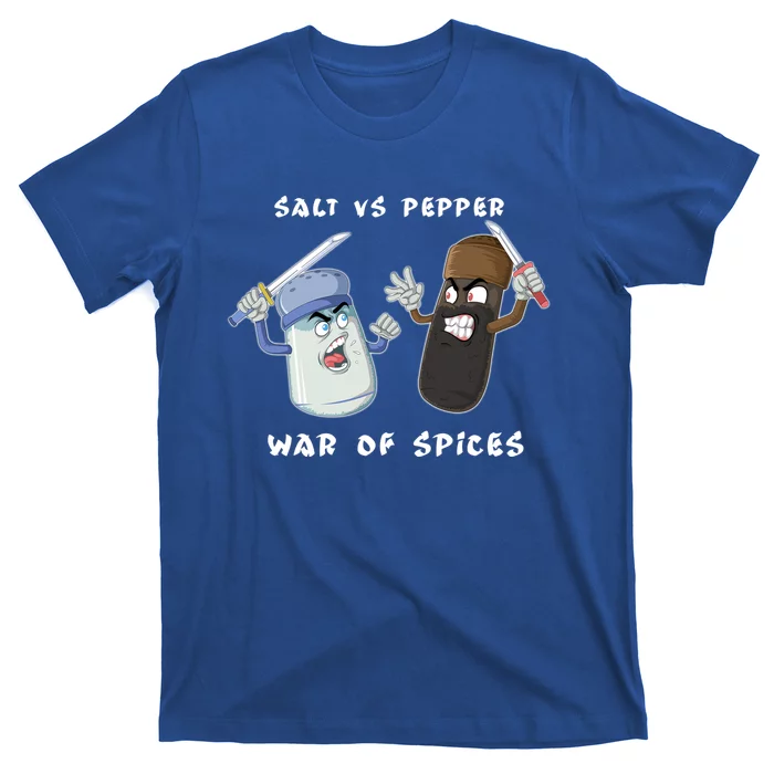 Pun Humor Salt Vs Pepper Deadly Weapon Cartoon Spices Salt Gift T-Shirt