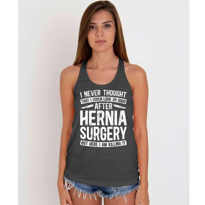 Post Hernia Surgery Recovery Women's Knotted Racerback Tank