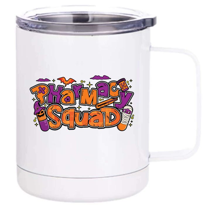 Pharmacy Halloween Squad Pharmacist Pharmacy Technician Cpht Front & Back 12oz Stainless Steel Tumbler Cup