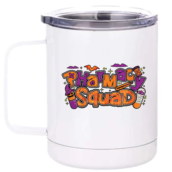 Pharmacy Halloween Squad Pharmacist Pharmacy Technician Cpht Front & Back 12oz Stainless Steel Tumbler Cup