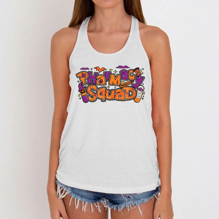 Pharmacy Halloween Squad Pharmacist Pharmacy Technician Cpht Women's Knotted Racerback Tank