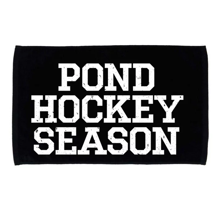 Pond Hockey Season Gift Microfiber Hand Towel